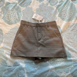 NWT Zara Brown Plaid Skort - size Medium